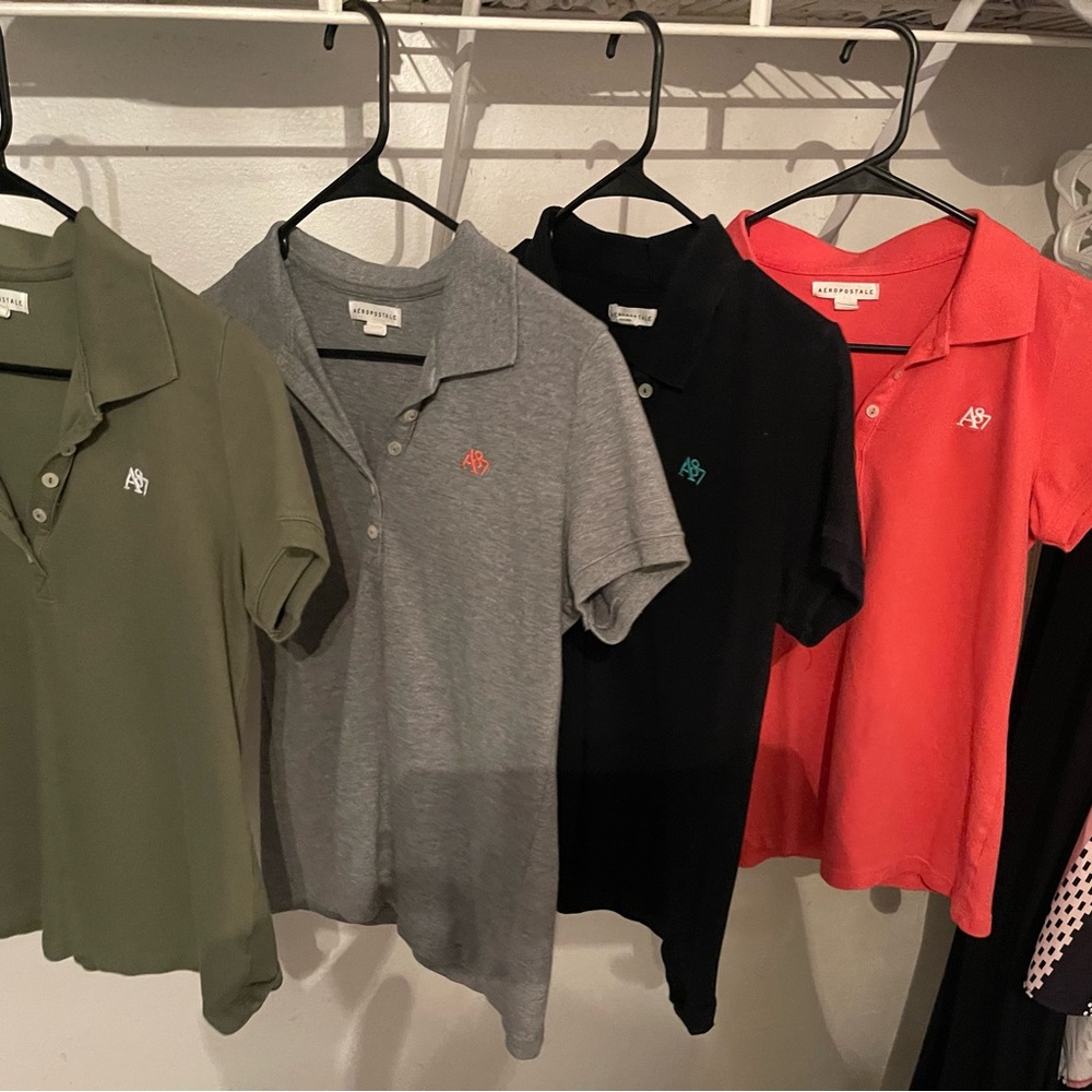 Women’s Polo Shirt Set - Green, Gray, Black, Red